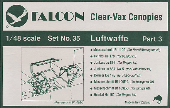 Clearvax Canopy Set #35 Luftwaffe, World War II (part 3)