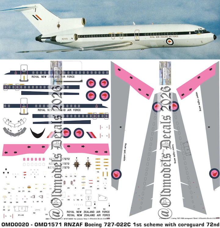 OMD0020 - OMD1571 Boeing 727-022C Royal New Zealand Air Force (image for) OMD0020 - OMD1571 Boeing 727-022C Royal New Zealand Air Force