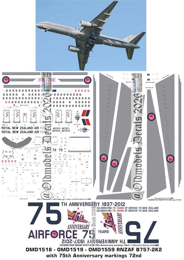 OMD1518 - OMD1519 - OMD1559 Boeing B757-2K2 Royal New Zealand Air Force (image for) OMD1518 - OMD1519 - OMD1559 Boeing B757-2K2 Royal New Zealand Air Force