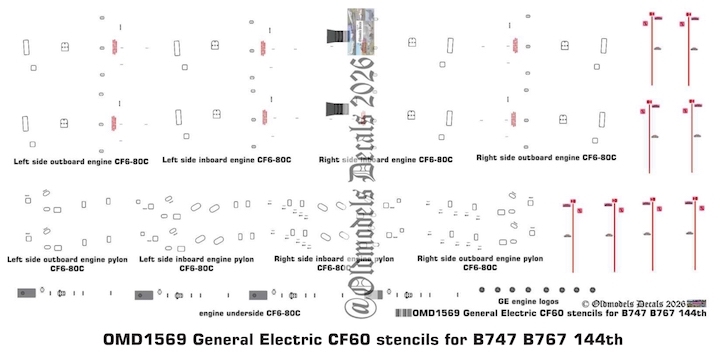 OMD1569 General Electric CF60 Stencils (image for) OMD1569 General Electric CF60 Stencils