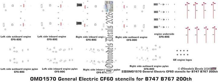OMD1570 General Electric CF60 Stencils (image for) OMD1570 General Electric CF60 Stencils