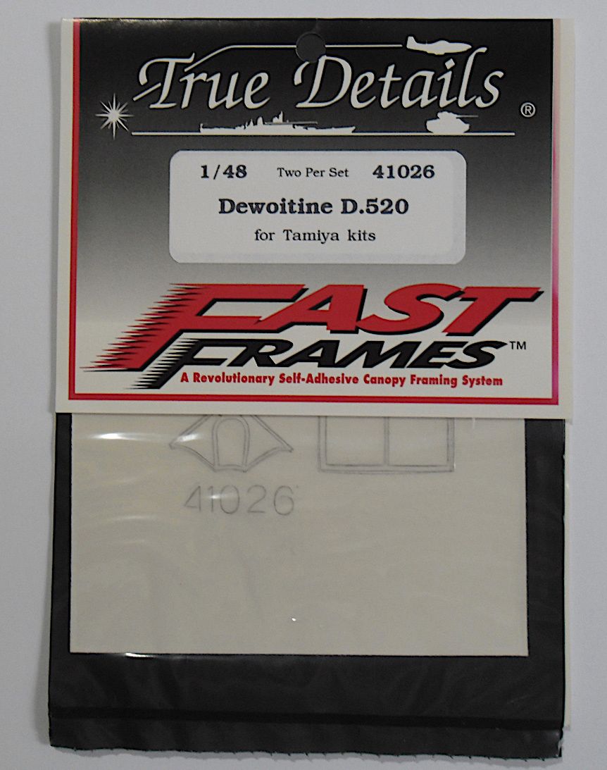 41026 Dewoitine D.520 Canopy Fast Frame (image for) 41026 Dewoitine D.520 Canopy Fast Frame