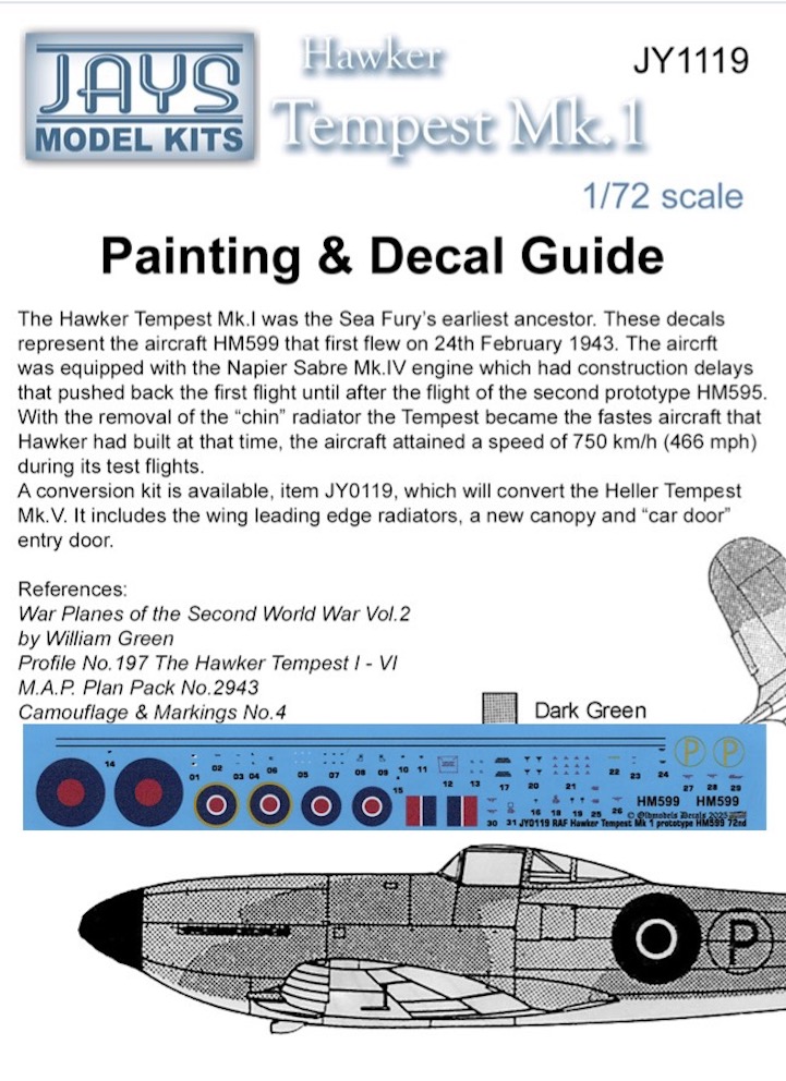 JY1119 Tempest Mk.1 Prototype (image for) JY1119 Tempest Mk.1 Prototype