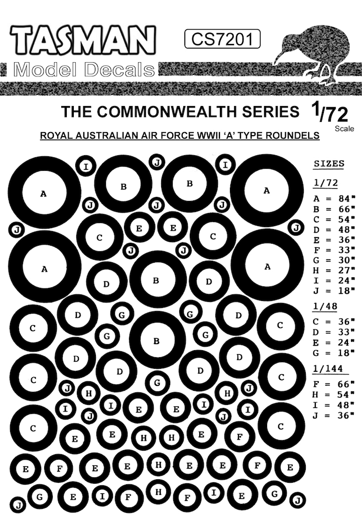 CS7201 RAAF WWII A-Type Roundels (image for) CS7201 RAAF WWII A-Type Roundels
