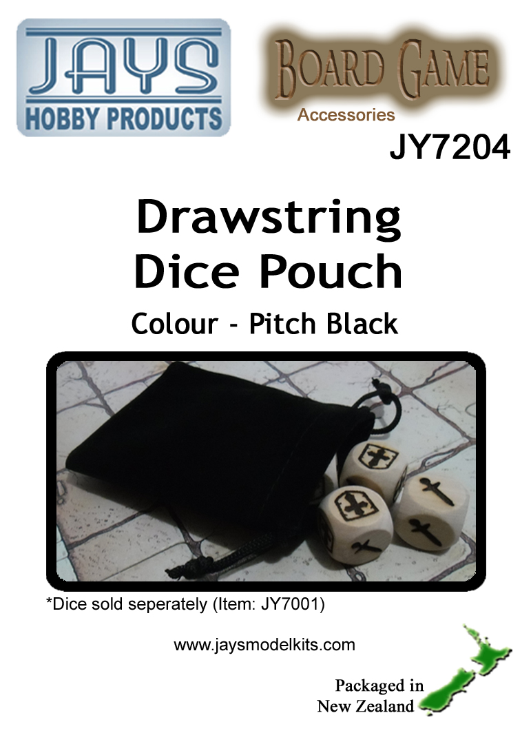 JY7204 Dice Pouch - Colour: Pitch Black (image for) JY7204 Dice Pouch - Colour: Pitch Black