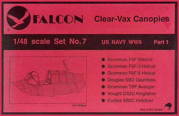 Clearvax Canopy Set #07 US Navy Fighters, World War II (image for) Clearvax Canopy Set #07 US Navy Fighters, World War II
