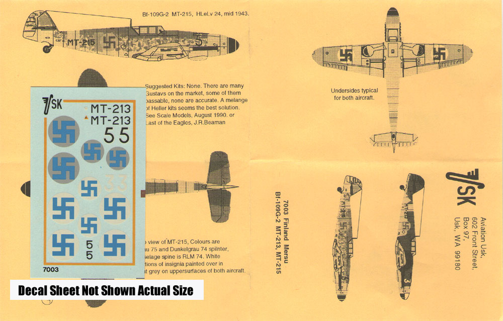 7003 Finnish AF Mersu Bf109G-2 (image for) 7003 Finnish AF Mersu Bf109G-2