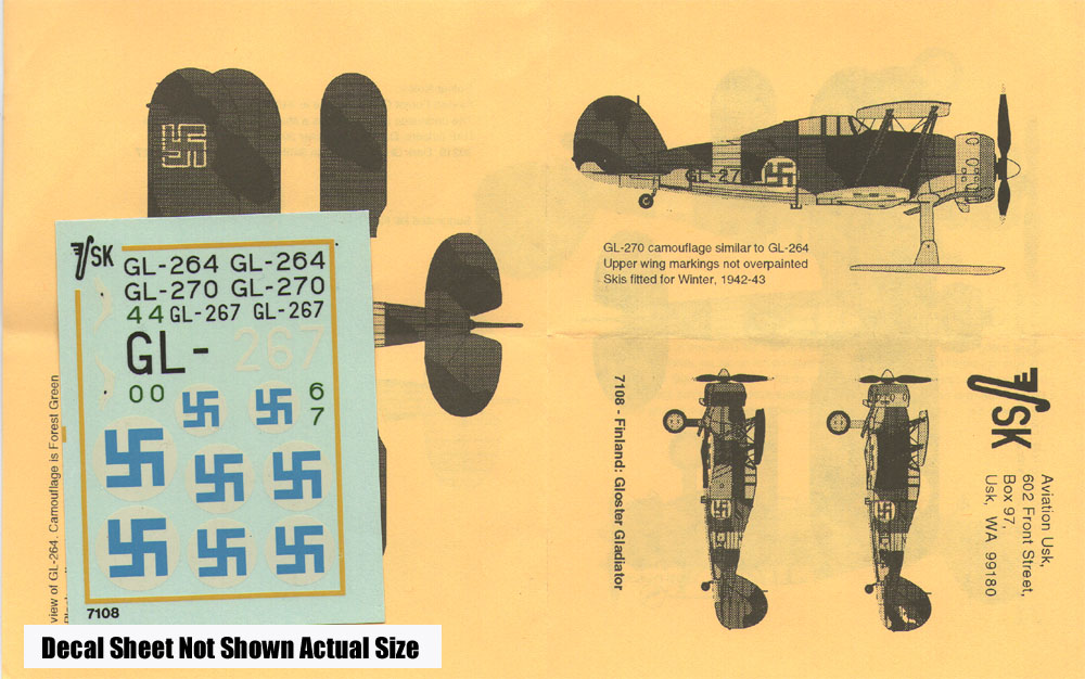 7108 Finnish AF Gloster Gladiator (image for) 7108 Finnish AF Gloster Gladiator